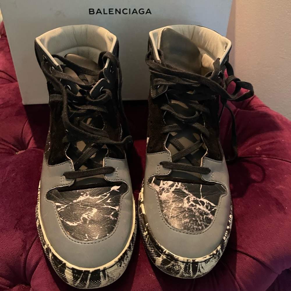 Balenciaga high top marble sneakers 38
